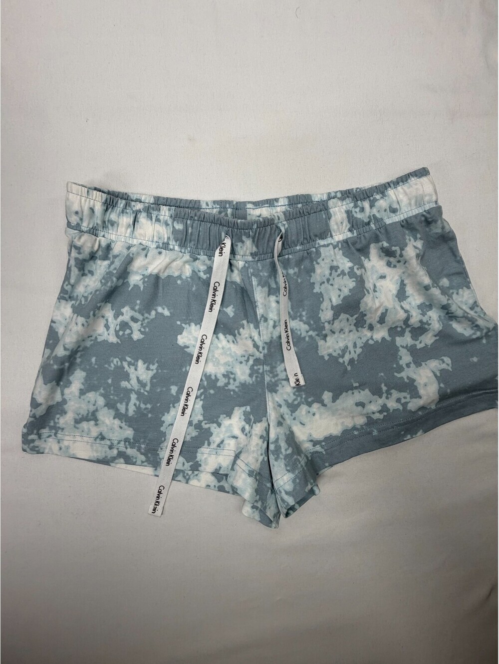 Calvin Klein Women's Shorts Sleepwear Drawstring Tie Dye Size S Blue NWT
